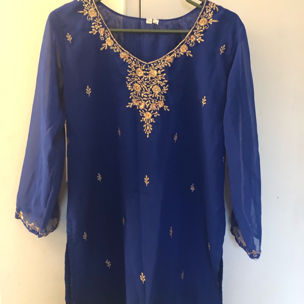 Long sleeve beaded top